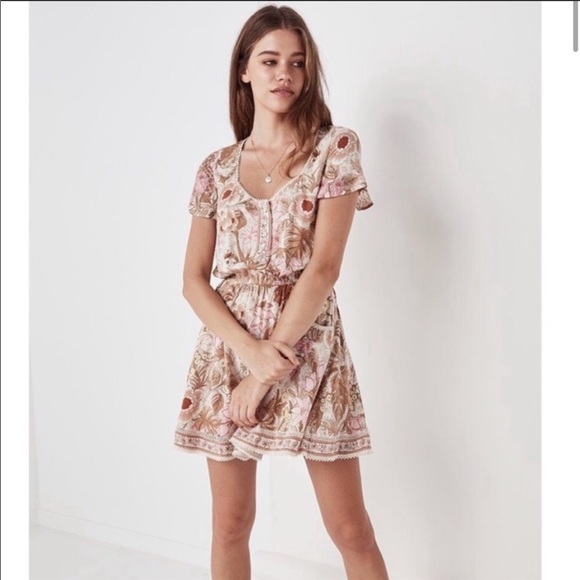 Boho Gypsy Jungle Floral Mini Dress Babydoll Tunic hippie free spirit bohemian - Picture 6 of 12